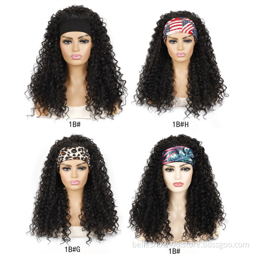 Hairband Wig Headgear Long Curly Hair  Headgear Headband Wig Cover Deep Curly Wig